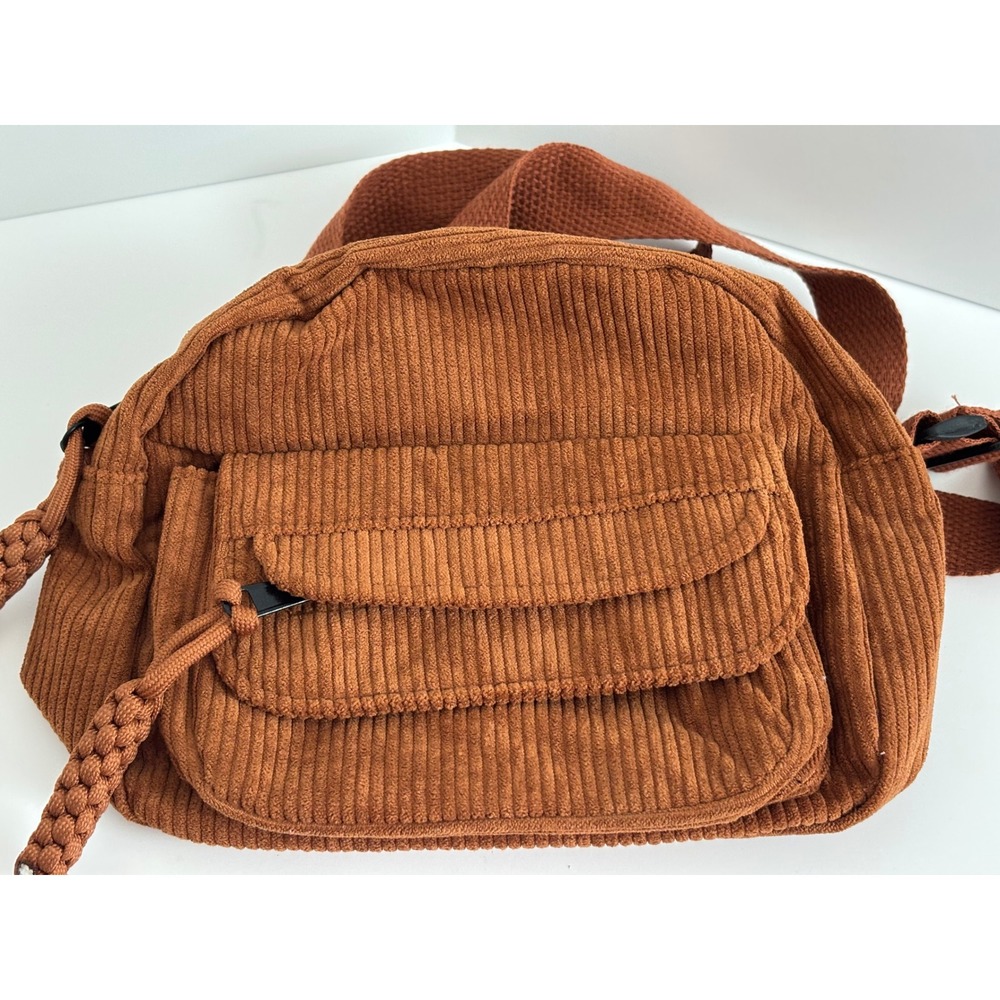 Corduroy Crossbody Bag in Rust